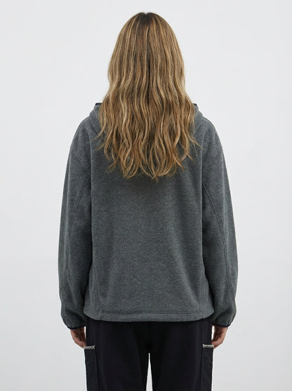 [General Idea] Soft High Neck Fleece Anorak (Grey)