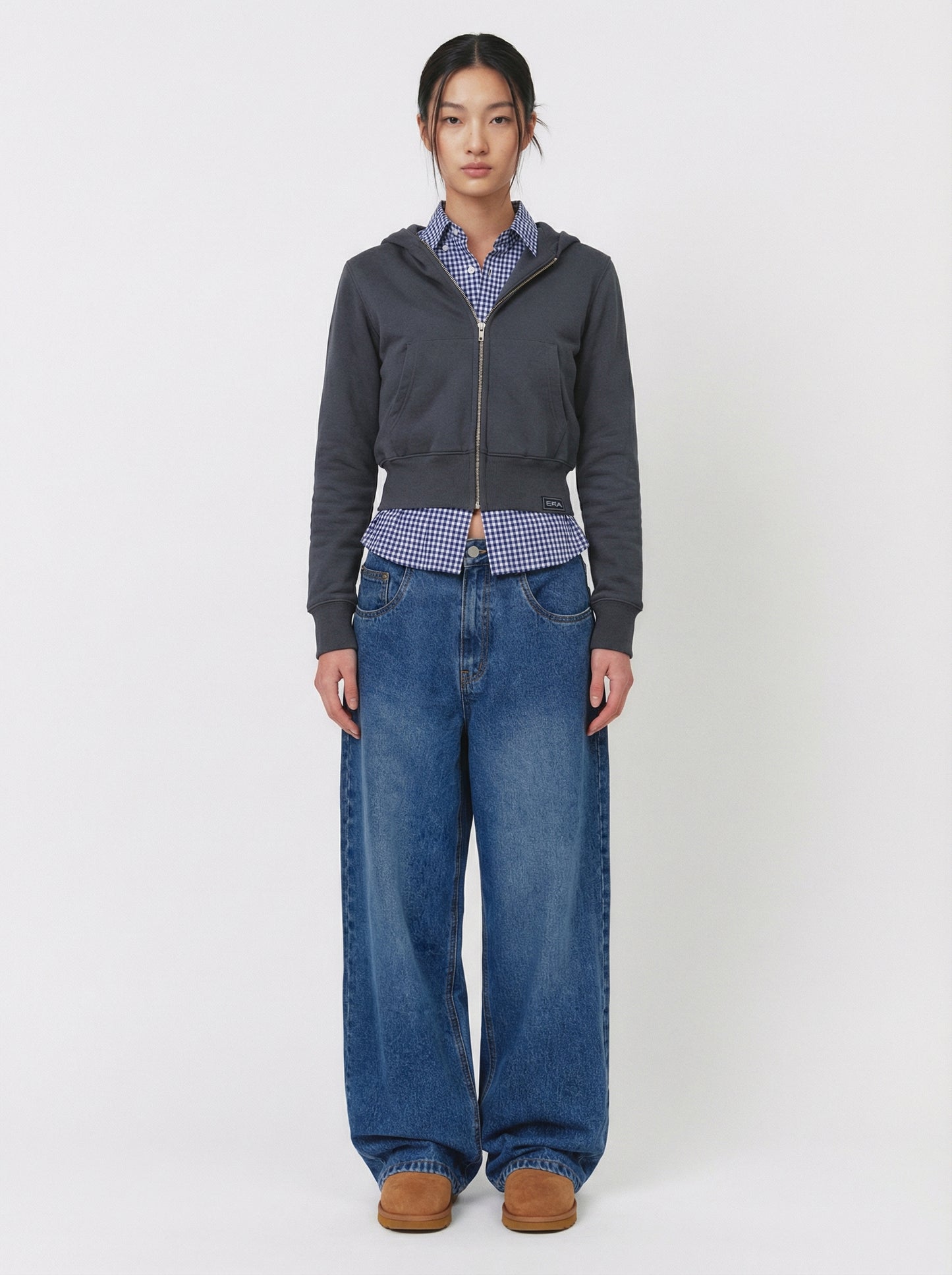 [ERA] ERA Wide Fit Denim Pants (Dusty Blue)