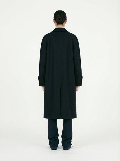 [Low Classic] Wool Raglan Sleeve Coat (Black)