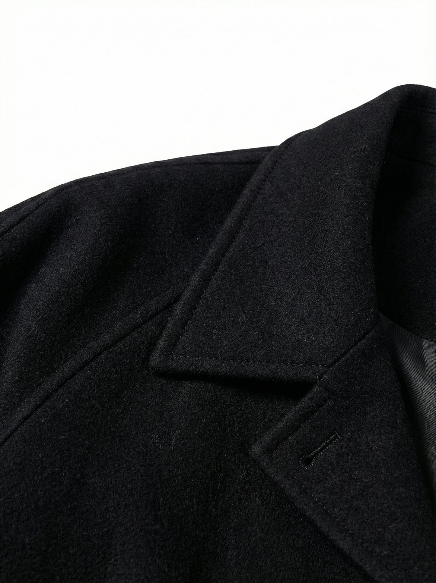 [Low Classic] Wool Raglan Sleeve Coat (Black)