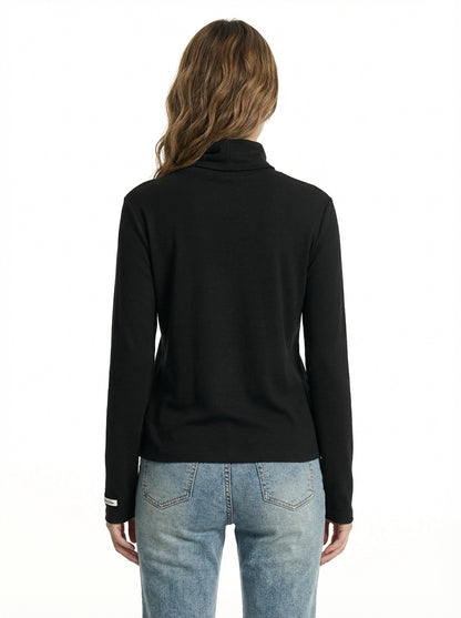 [General Idea] Soft Wool Turtleneck T-Shirt (Black)