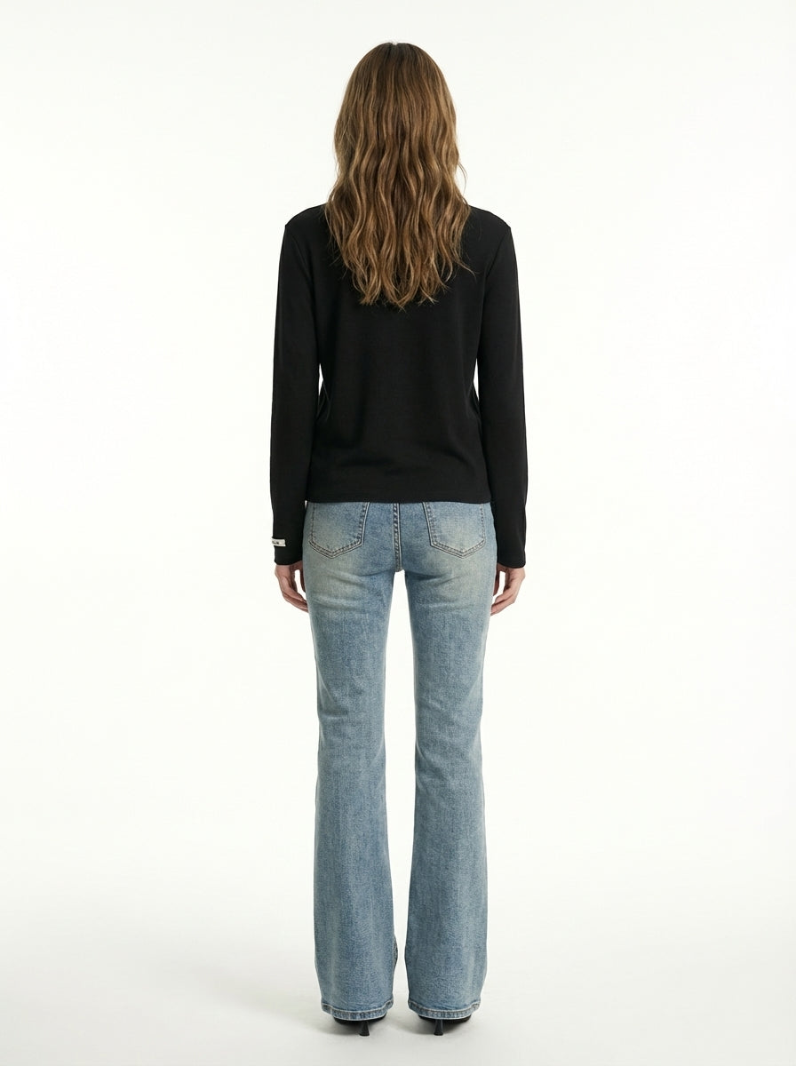 [General Idea] Soft Wool Turtleneck T-Shirt (Black)