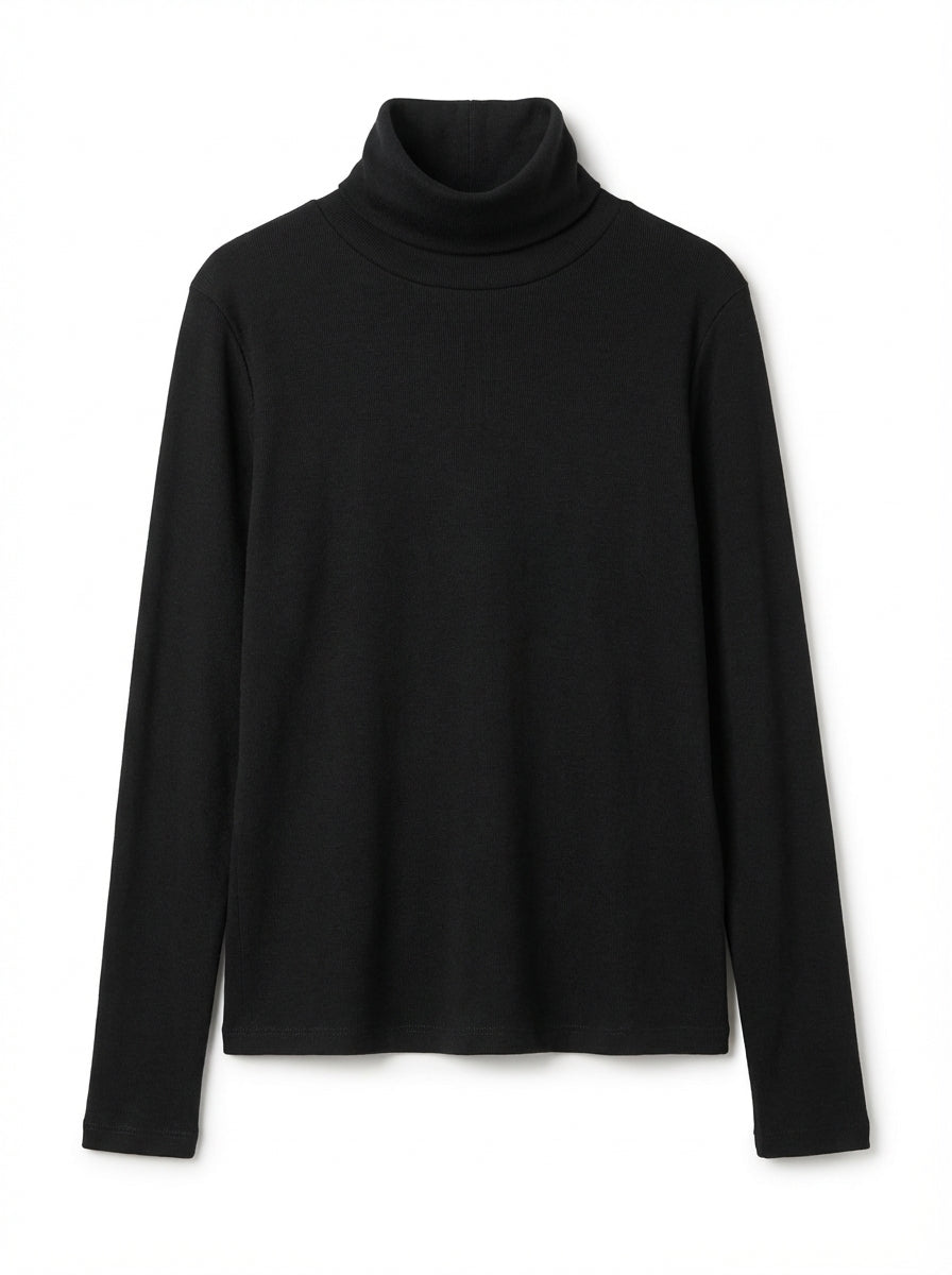 [General Idea] Soft Wool Turtleneck T-Shirt (Black)