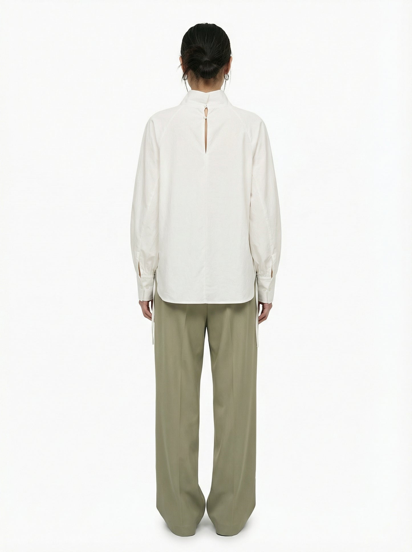 [General Idea] Two-way High Neck Blouse (Ivory)