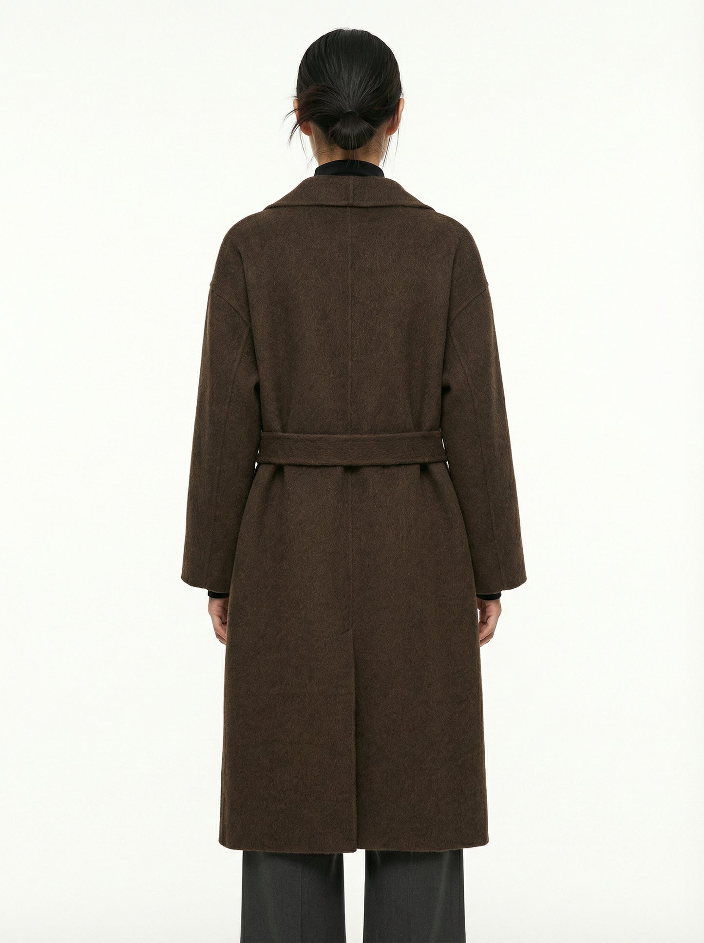 [General Idea] Handmade Shawl Collar Long Coat (Brown)