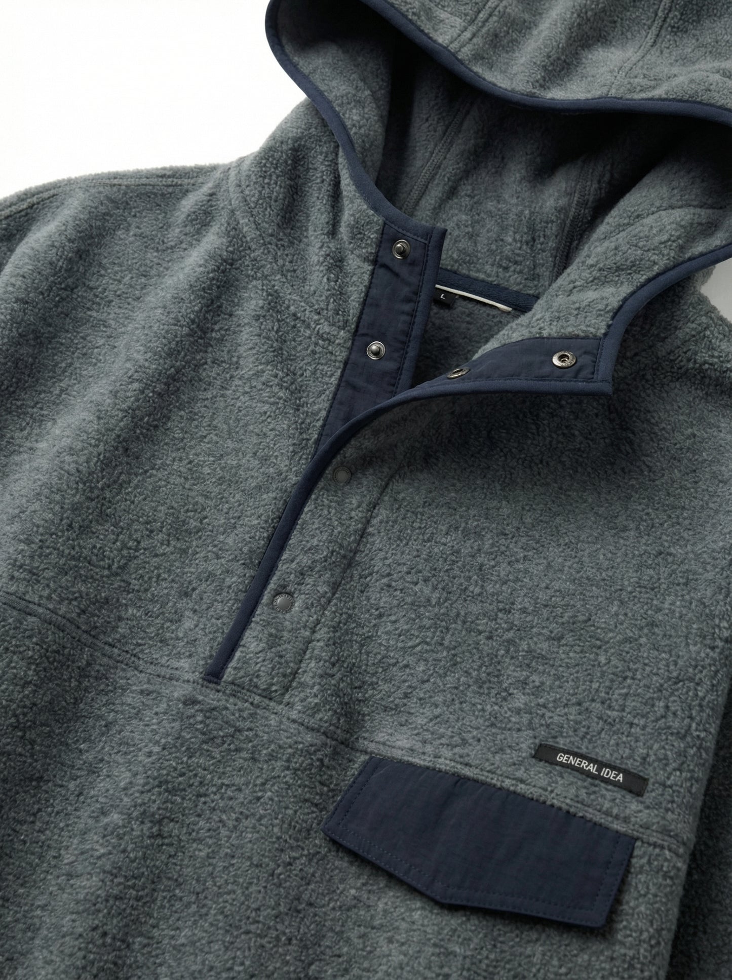 [General Idea] Soft High Neck Fleece Anorak (Grey)